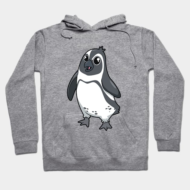 Kawaii African penguin Hoodie by Modern Medieval Design